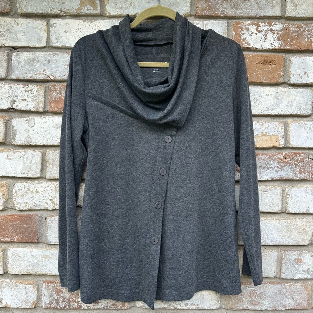 Soft Surrounding Gray Women's Pullover Sweater with Cowl Neck